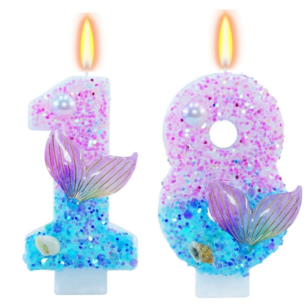 Candle Supplies Beeswax - Mermaid Themed Birthday Candles, Number 5