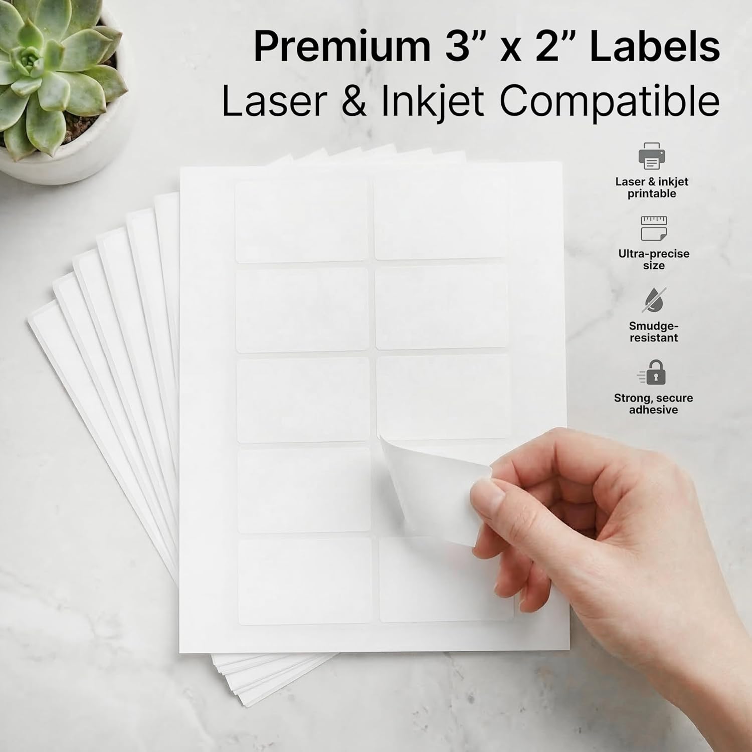 3x2 Matte White Printable Ship - Sticker Label Template บทวิจารณ์และราคา
