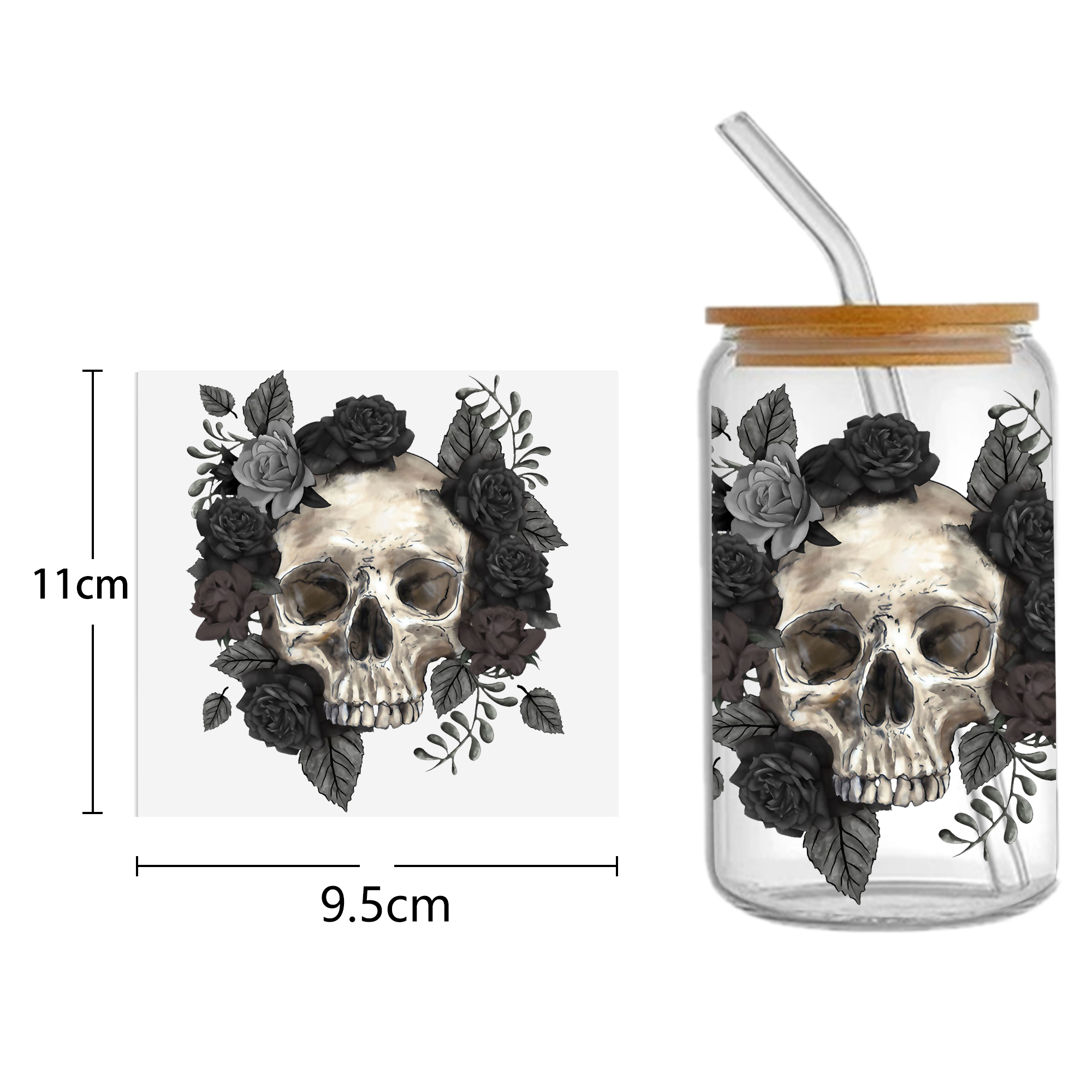Skeleton Halloween 16oz Tumble - Sticker Label Template บทวิจารณ์และราคา