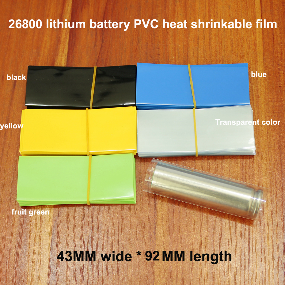 100pcs/lot 26800 lithium batte - Shrink Sleeve Pvc บทวิจารณ์และราคา