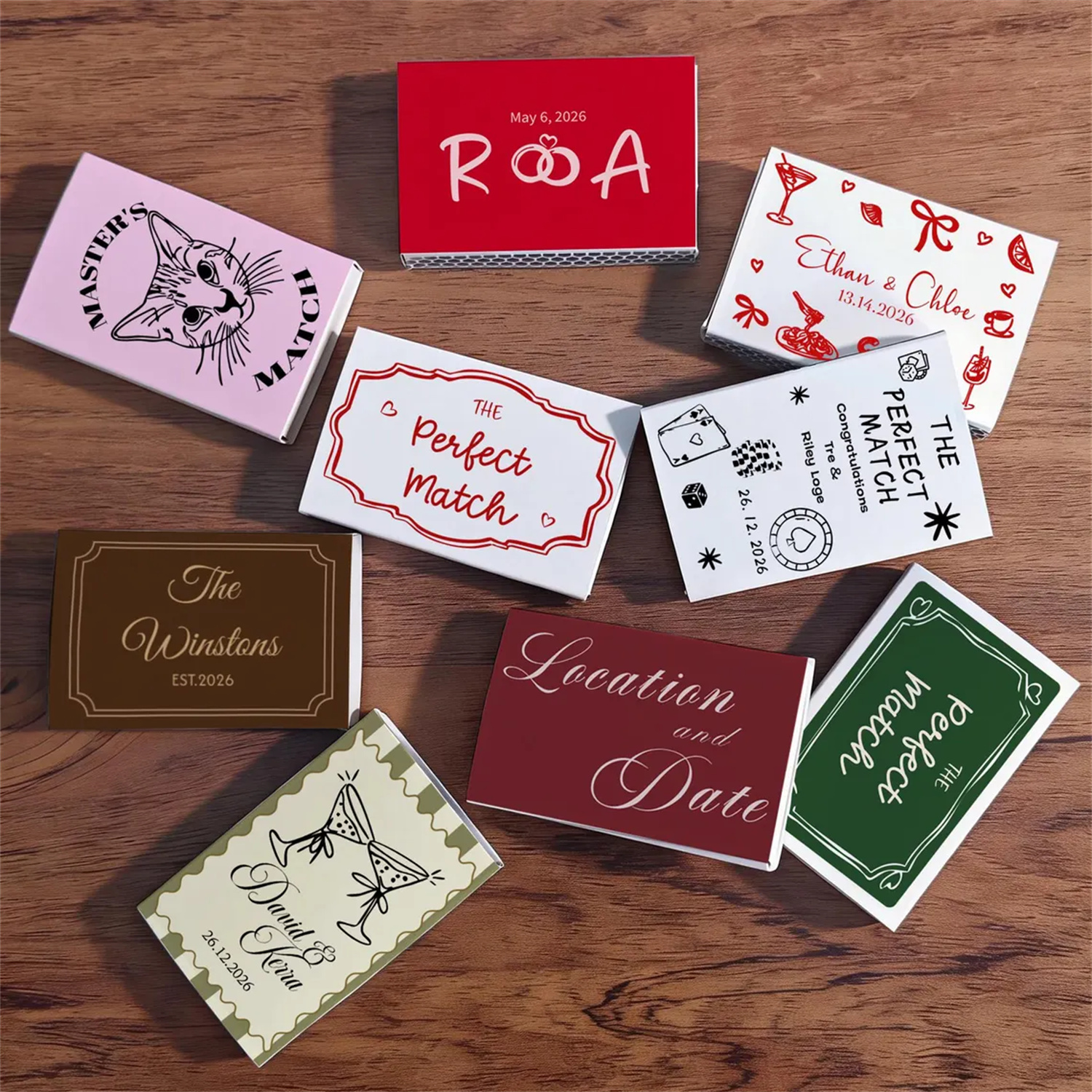 Old Money Style Wedding Matchb - Sticker Label Template บทวิจารณ์และราคา