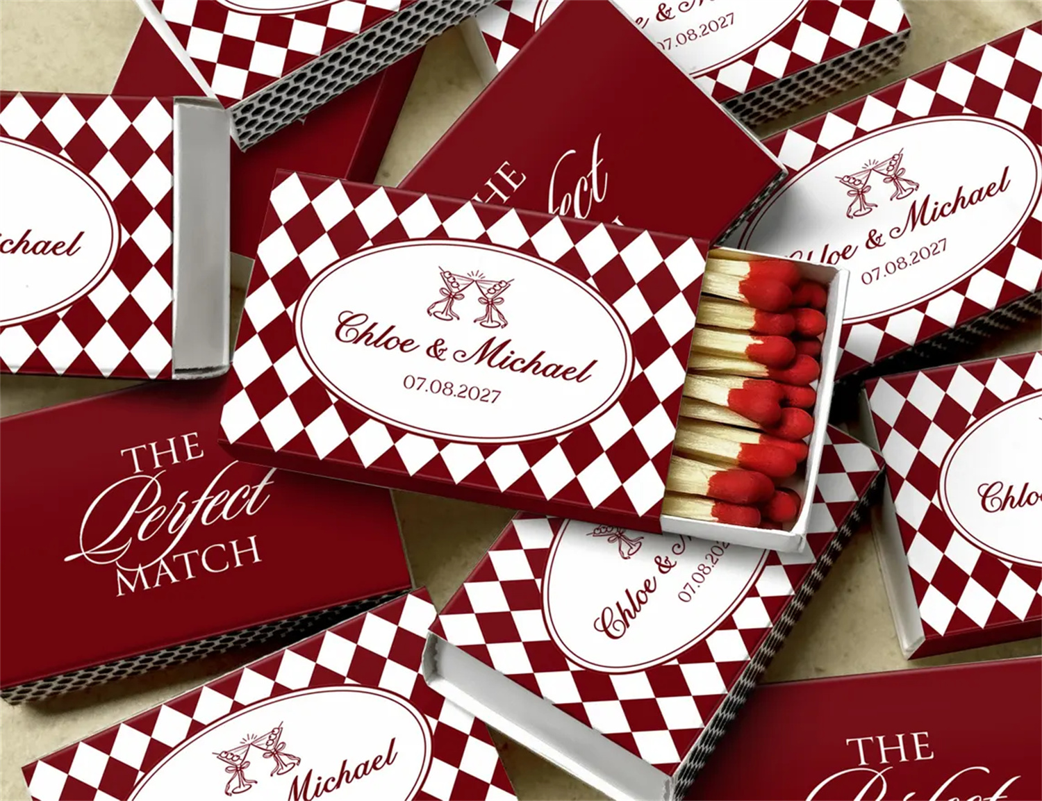Old Money Style Wedding Matchb - Sticker Label Template บทวิจารณ์และราคา