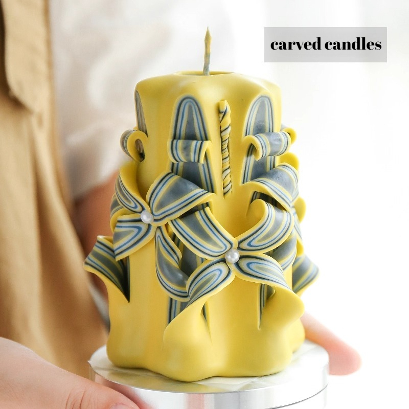 1KG Carved Scented Candle Raw  - Candle Supplies Beeswax บทวิจารณ์และราคา