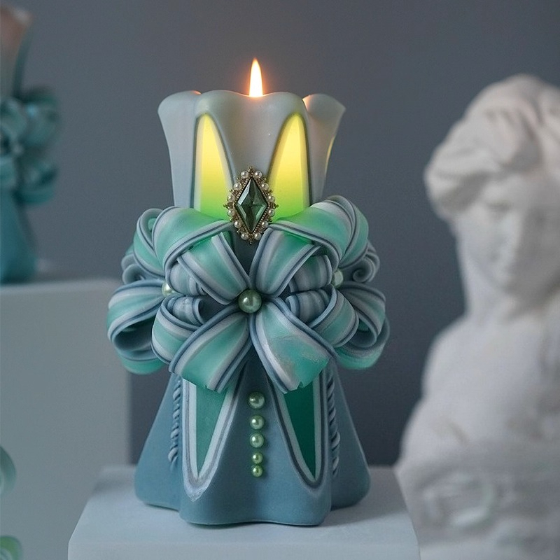 1KG Carved Scented Candle Raw  - Candle Supplies Beeswax บทวิจารณ์และราคา
