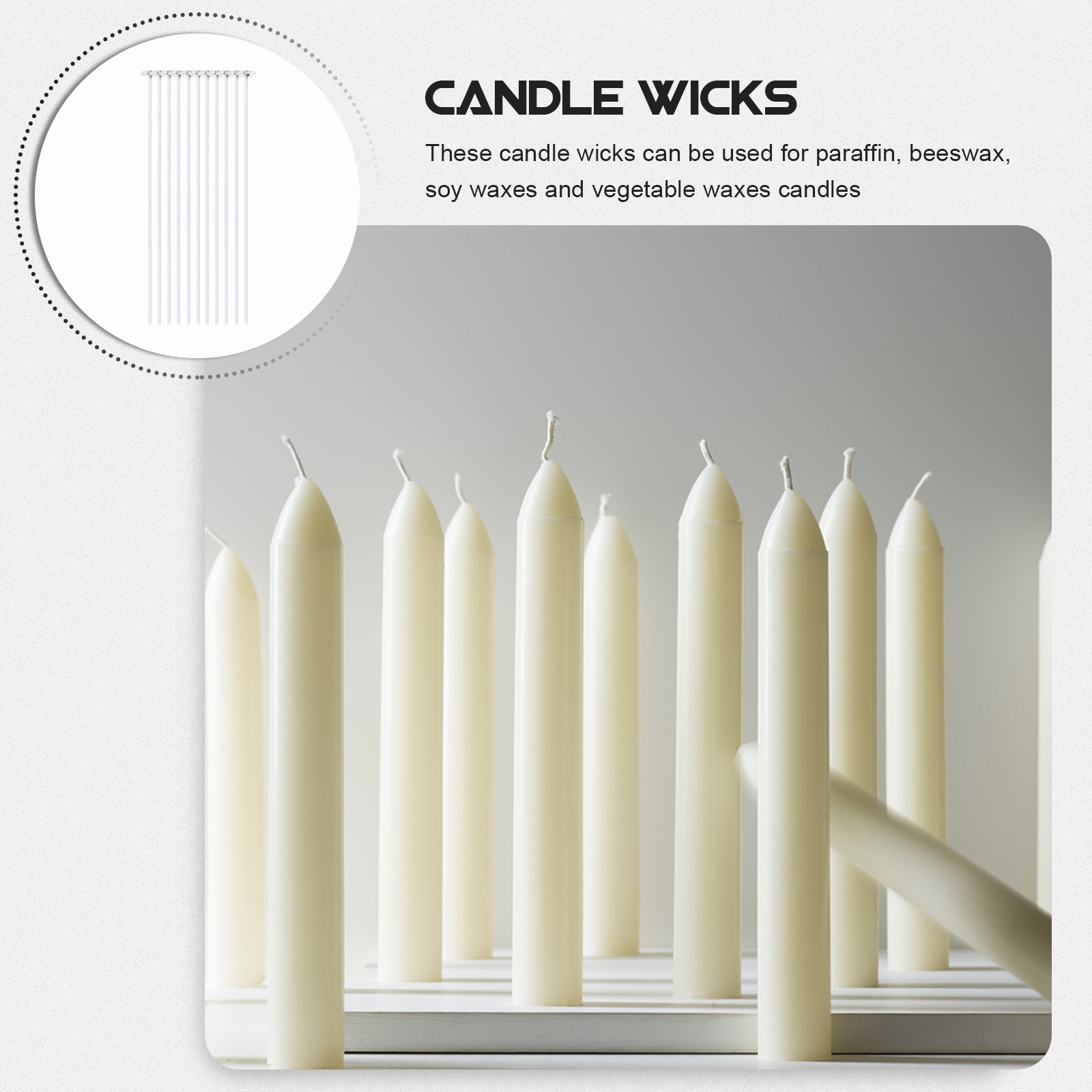 100Pcs Cotton Wicks for DIY Ma - Candle Supplies Beeswax บทวิจารณ์และราคา