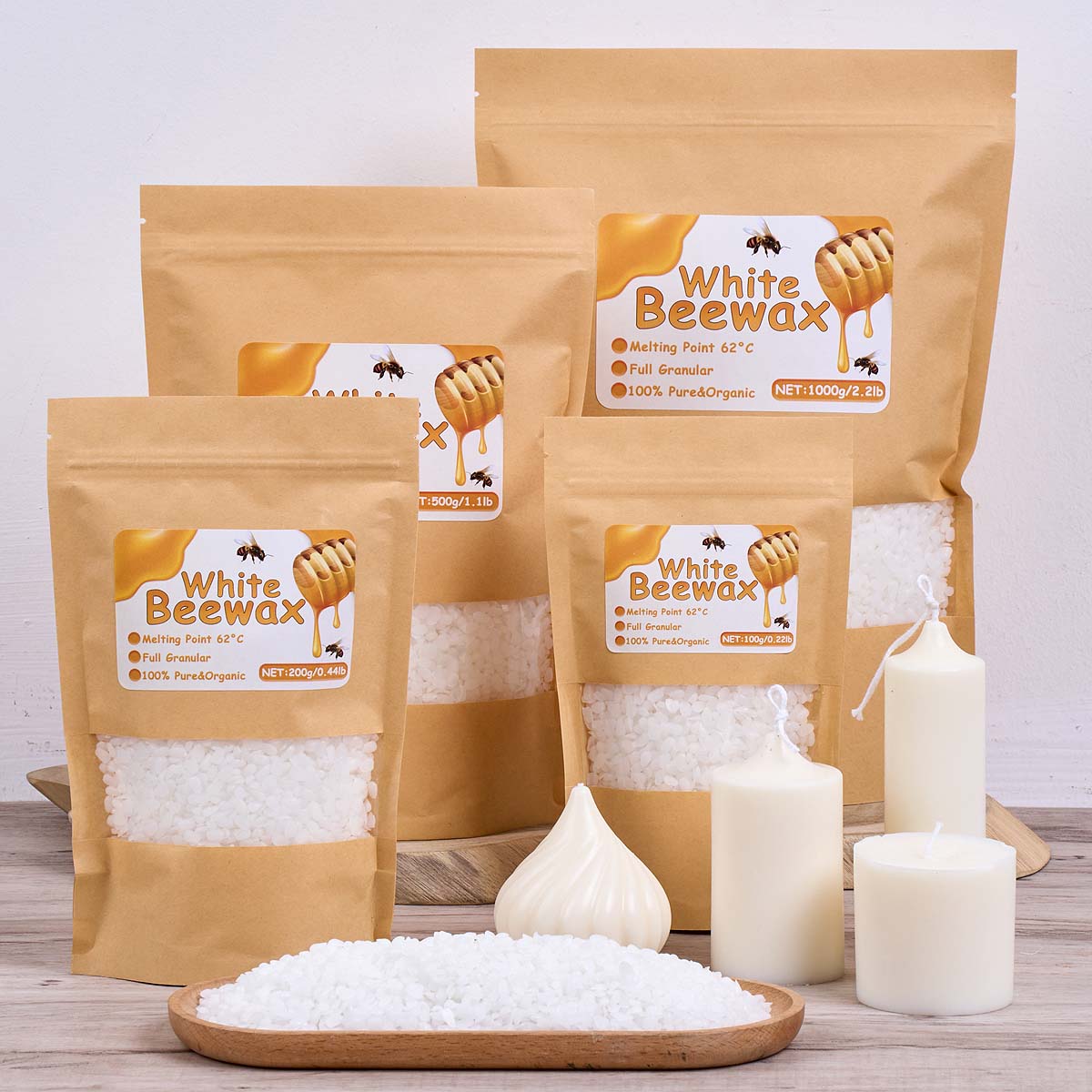 1000g White Beeswax DIY Candle - Candle Supplies Beeswax บทวิจารณ์และราคา
